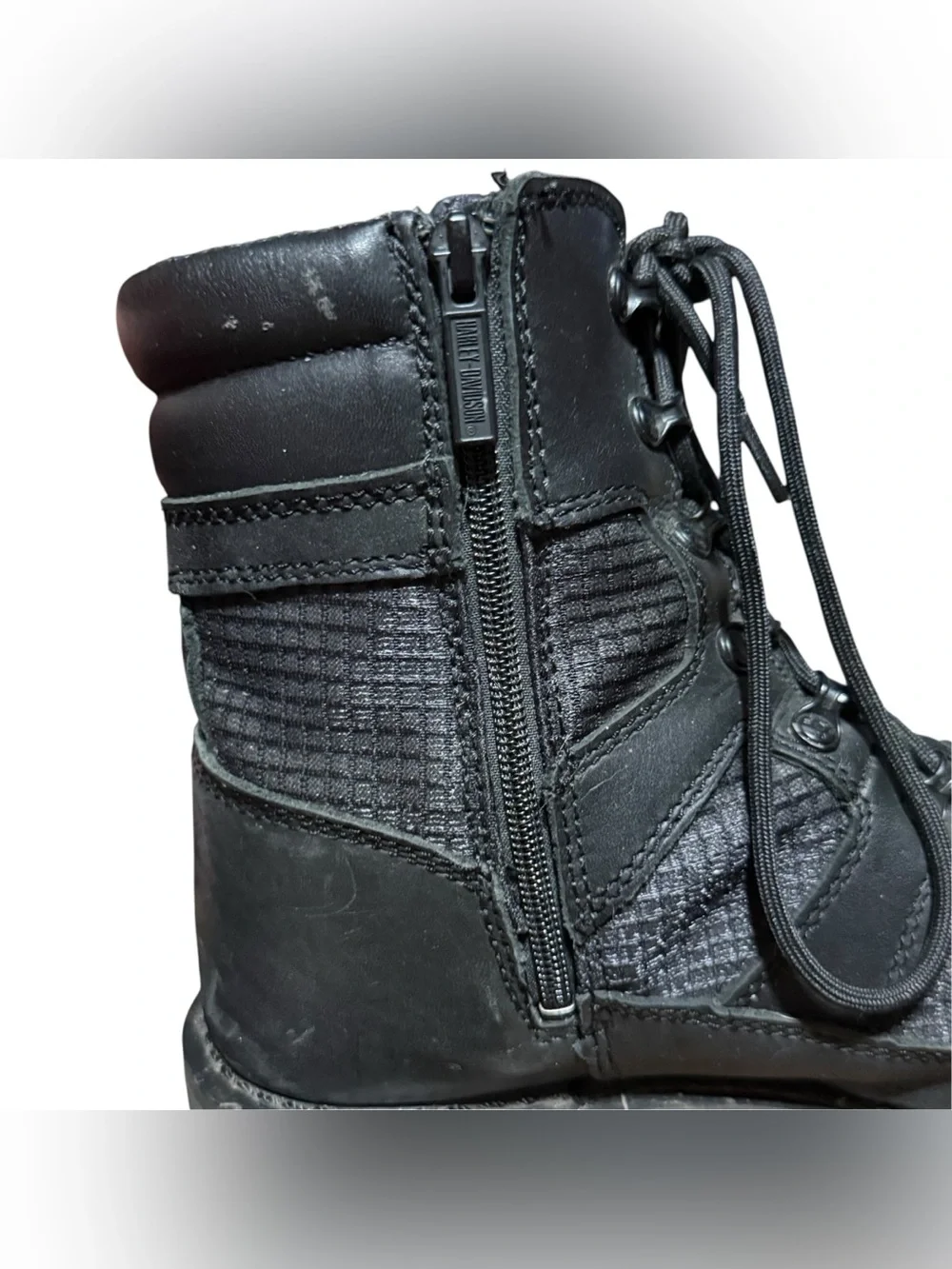 Harley Davidson D93771 Lensfield Black Ventilated Leather Motorcycle Boots 9.5M